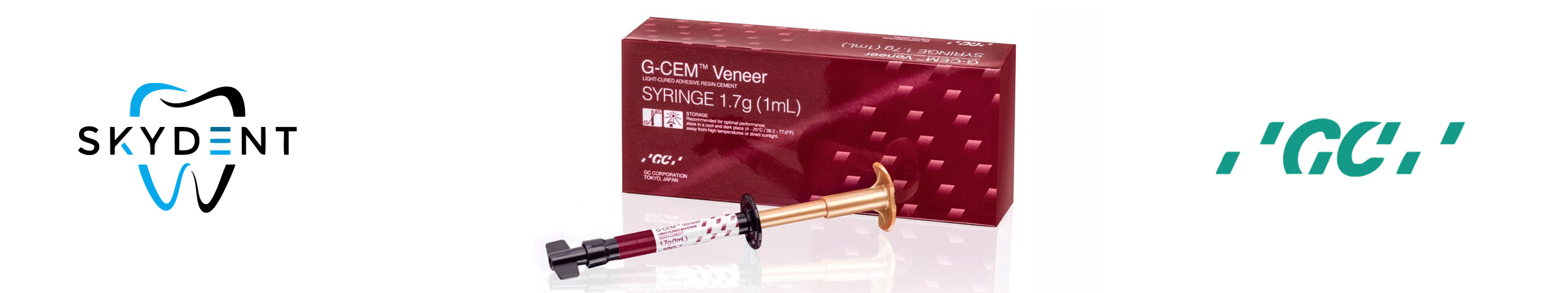 GC G-CEM Veneer Refill Syringe Translucent 1.7g Banner