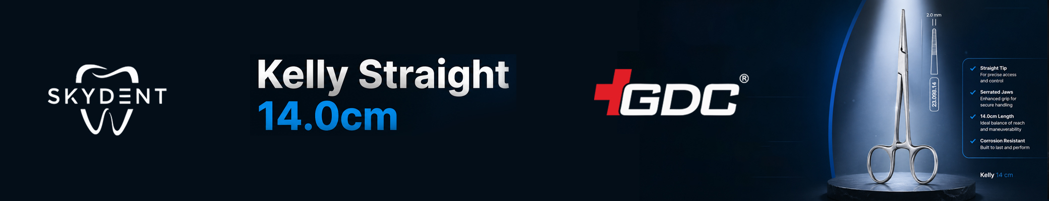GDC Kelly Straight Forceps Banner