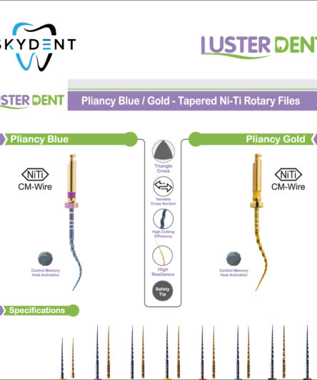 Pliancy Blue / Gold Tapered Ni-Ti Rotary Files