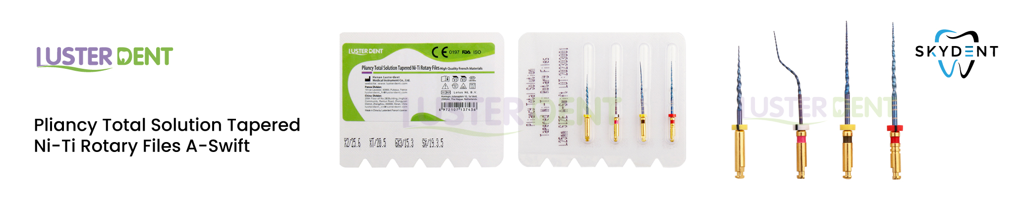 Pliancy Total Solution Tapered Ni-Ti Rotary Files A-Swift Banner